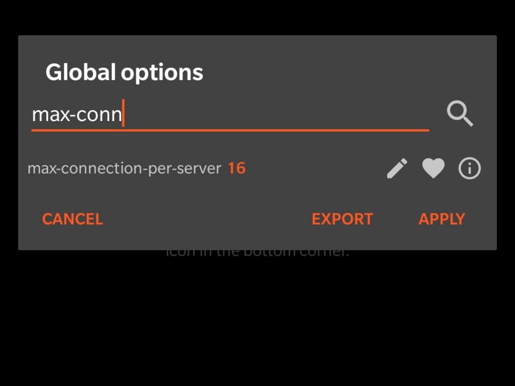Aria2App max-connection